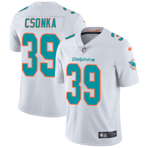 Nike Miami Dolphins #39 Larry Csonka White Men Stitched NFL Vapor Untouchable Limited Jersey->miami dolphins->NFL Jersey